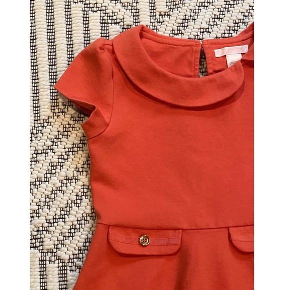 Tailored Autumn Orange Ponte Riding Dress with Faux Front Pockets - Picture 4 of 5